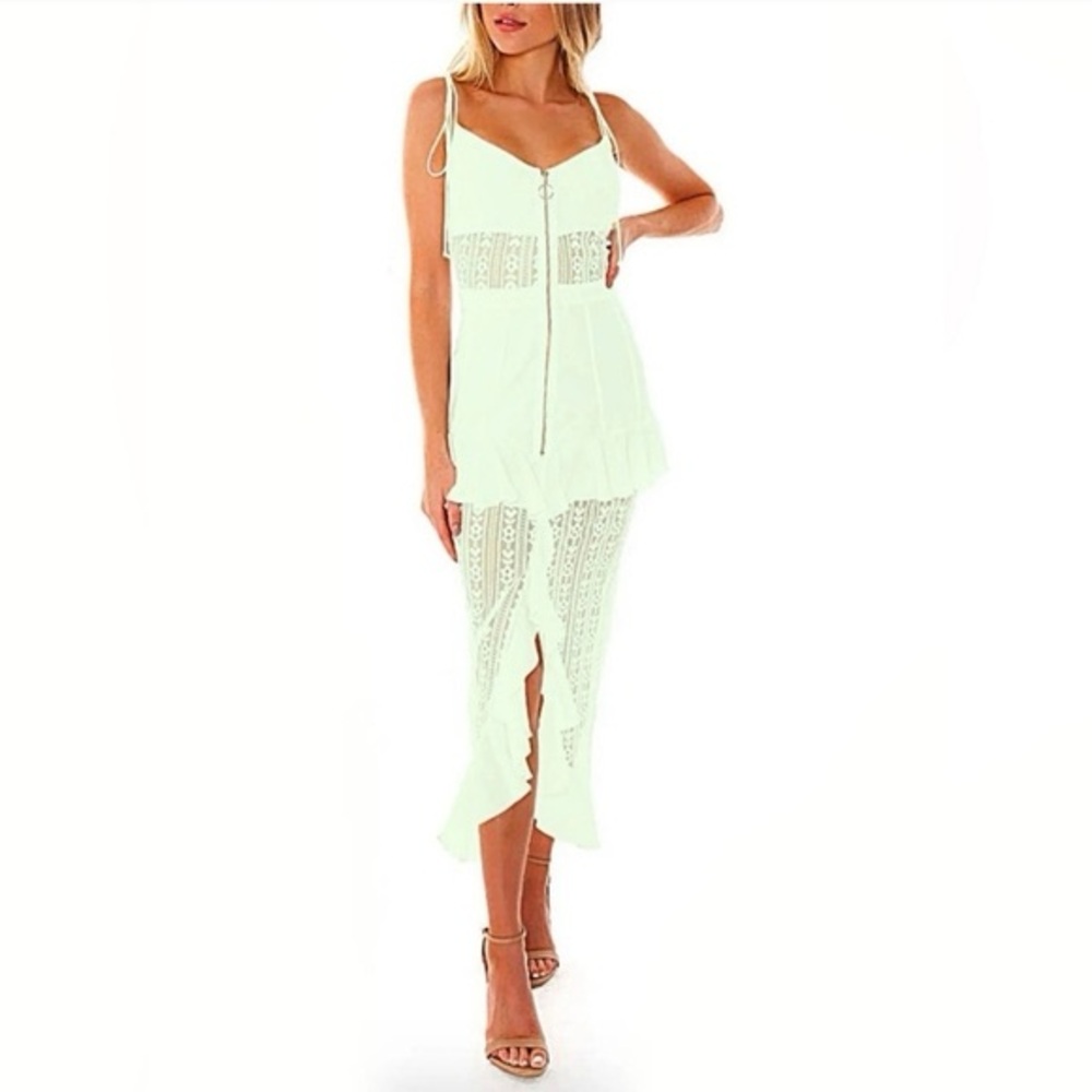 For Love and Lemons Lovebird Lace Midi Dress
